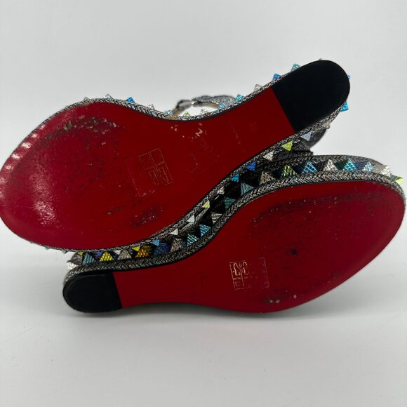 Louboutin Metallic Sparkle Nappa Mica Pyraclou 110 - Size 39 - Picture 6 of 8